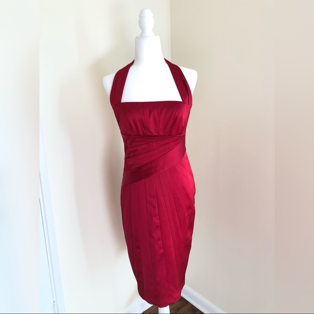 Maggy London Satin Red Dress